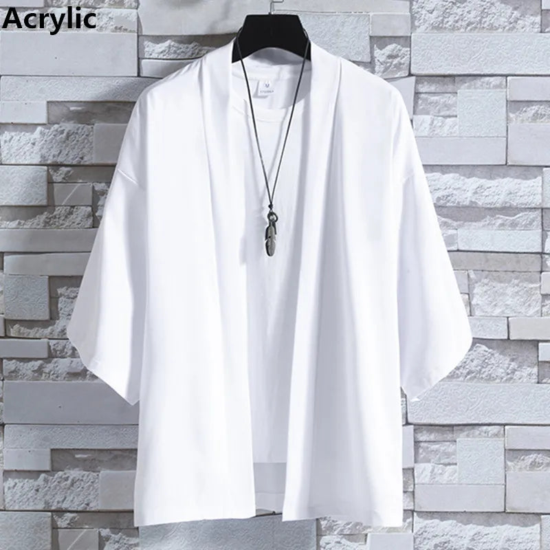 Kimono Court Mixte en Coton et Lin