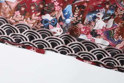 Kimono Court Léger Motif Japonais - Style Asiatique
