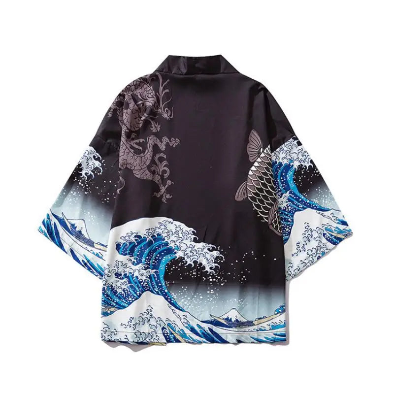 Kimono Court Homme Style Japonais Traditionnel Léger