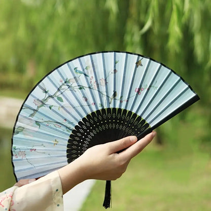 Éventail Pliant en Soie et Bambou - Style Japonais/Chinois - Accessoire de Danse & Décoration