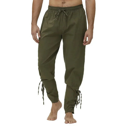 Pantalon Homme Casual Printemps/Automne en Coton et Lin
