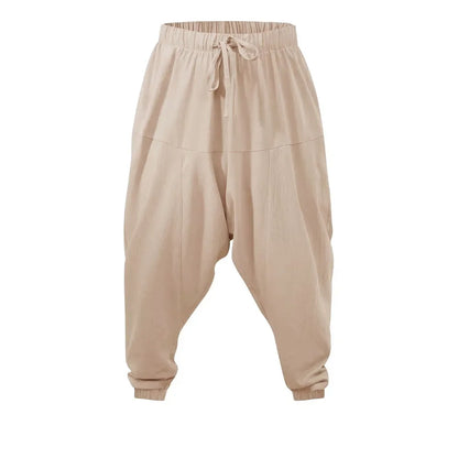 Pantalon Sarouel Homme Décontracté en Coton et Lin