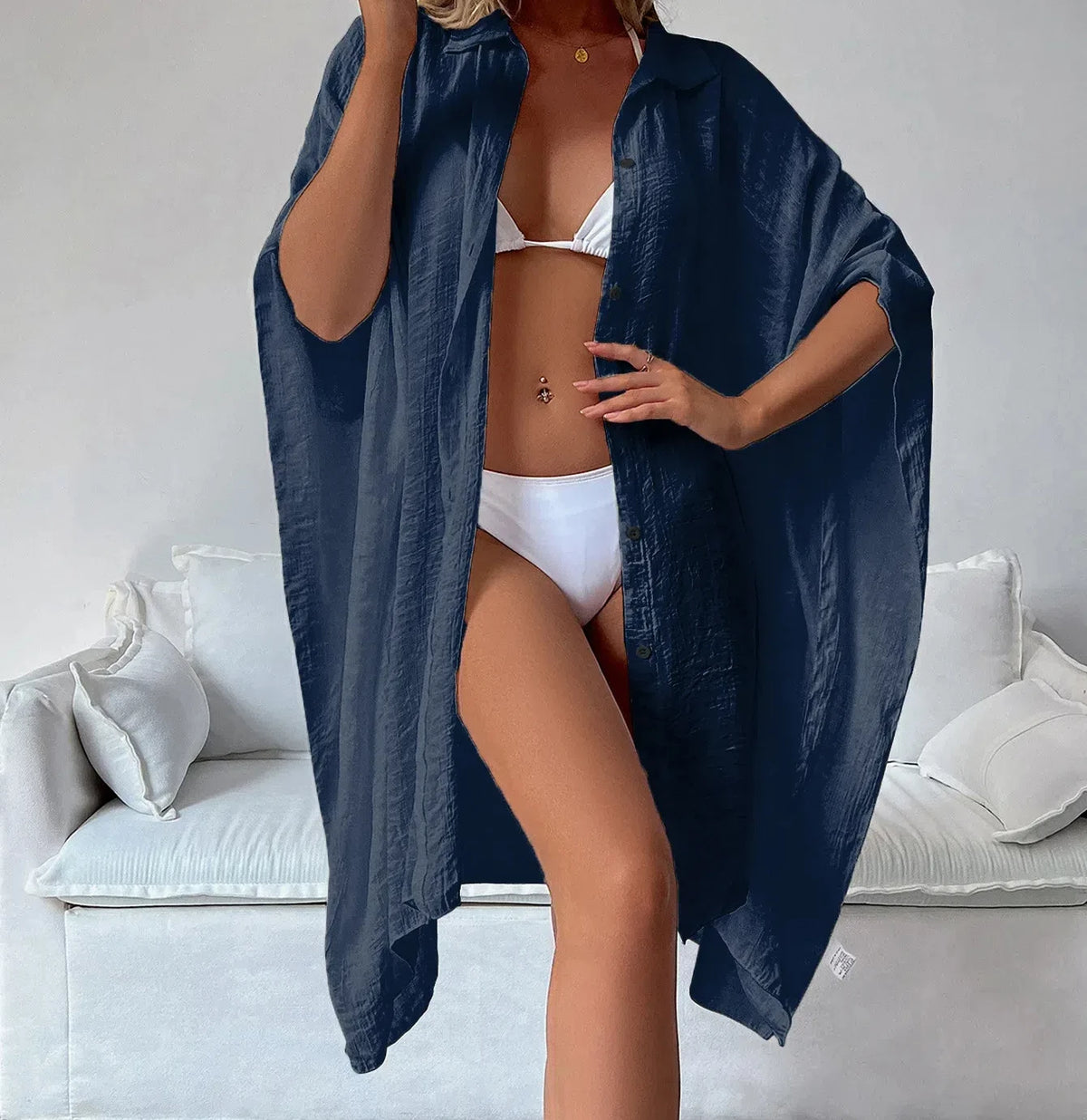 Kimono Chemise Femme Léger Style Plage - Taille Unique