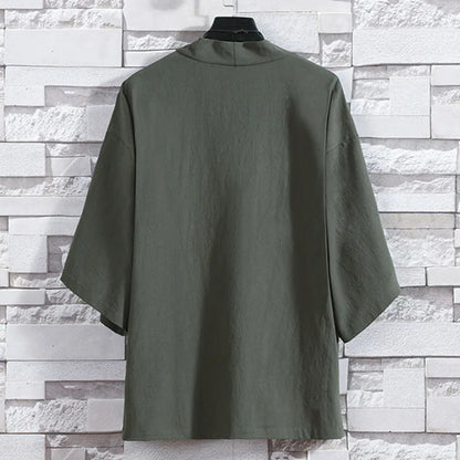 Kimono Court Mixte en Coton et Lin