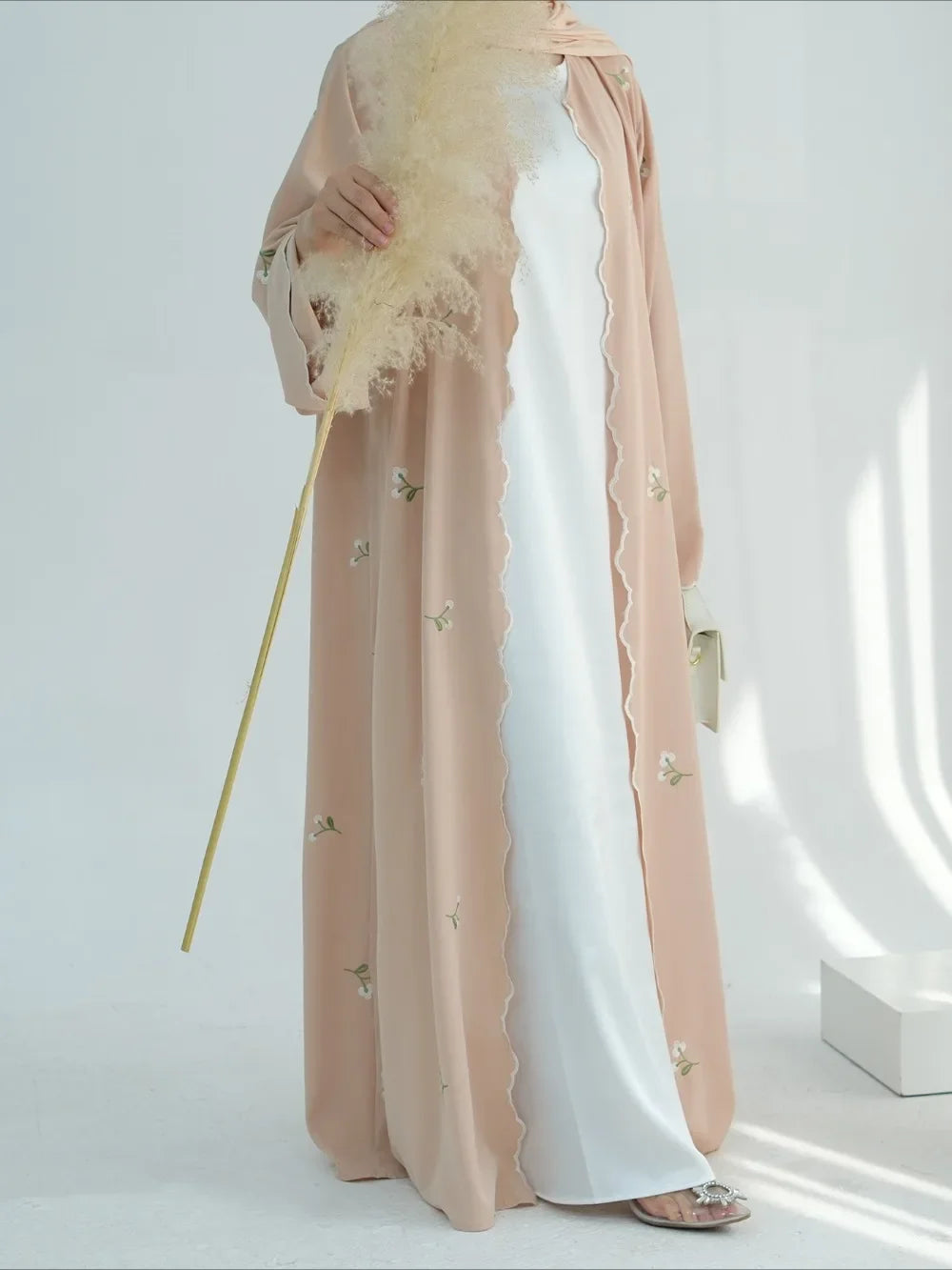 Kimono Long Abaya Femme Brodé Style Bohème Chic