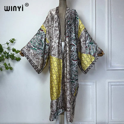 Kimono Long Bohème Imprimé Femme - Style Léger d'Été