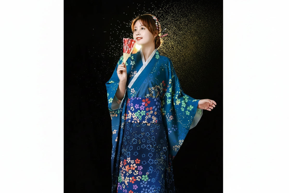 Kimono Femme Traditionnel Japonais en Satin