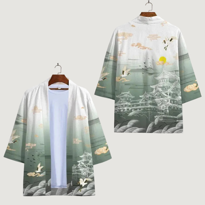 Kimono Court Unisexe Imprimé 3D - Style Japonais Moderne