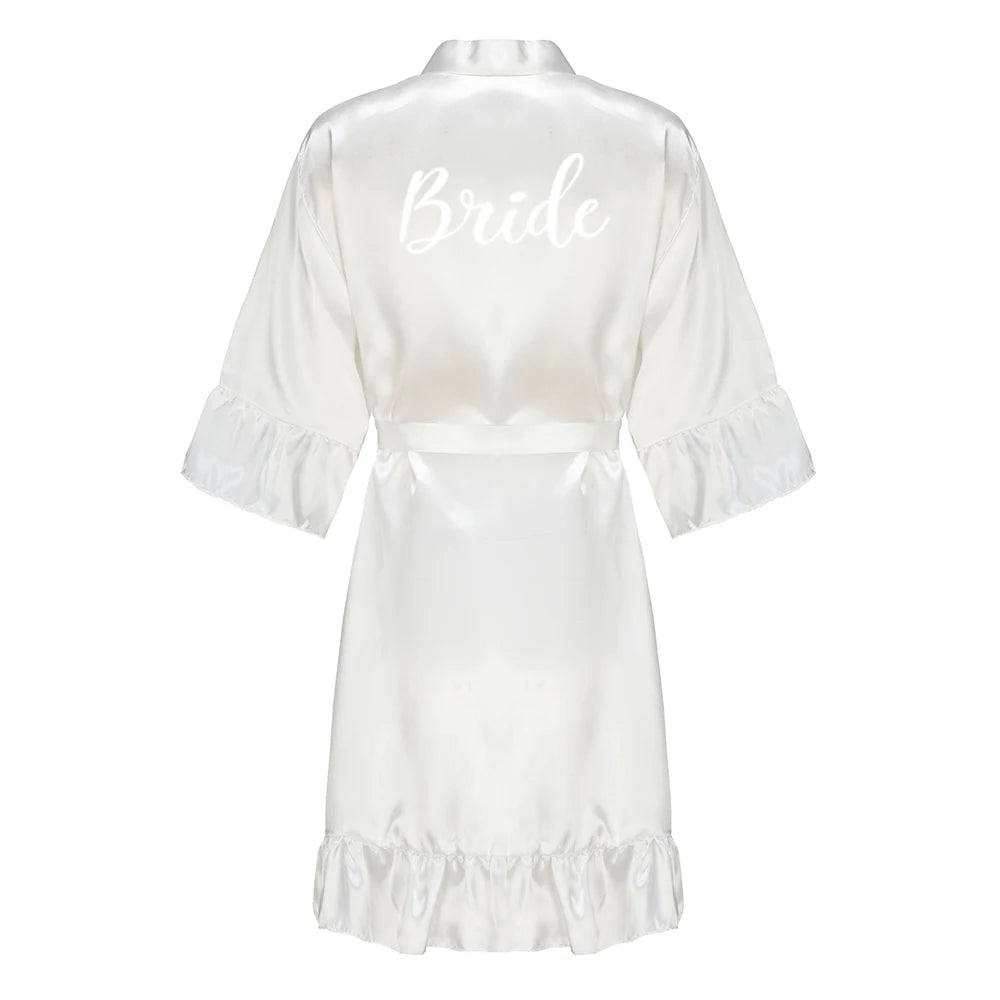 Kimono Mi-long Satiné pour Mariée - Élégance et Confort