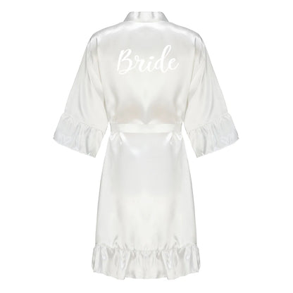 Kimono Mi-long Satiné pour Mariée - Élégance et Confort