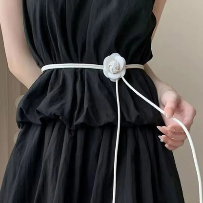 Ceinture Fine Style Kimono en Faux Cuir pour Femme