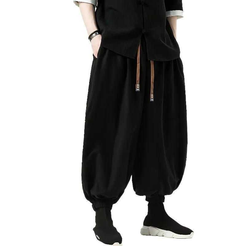 Pantalon Sarouel Homme Casual en Coton - Style Coréen