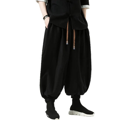 Pantalon Sarouel Homme Casual en Coton - Style Coréen