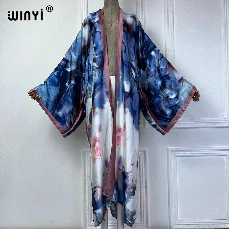 Kimono Long Bohème Imprimé Femme - Style Léger & Fleuri