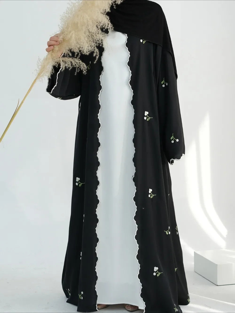 Kimono Long Abaya Femme Brodé Style Bohème Chic