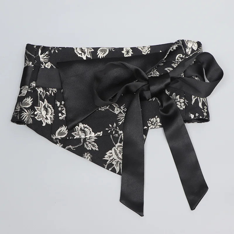 Ceinture Kimono Femme en Satin - Style Décontracté et Imprimé