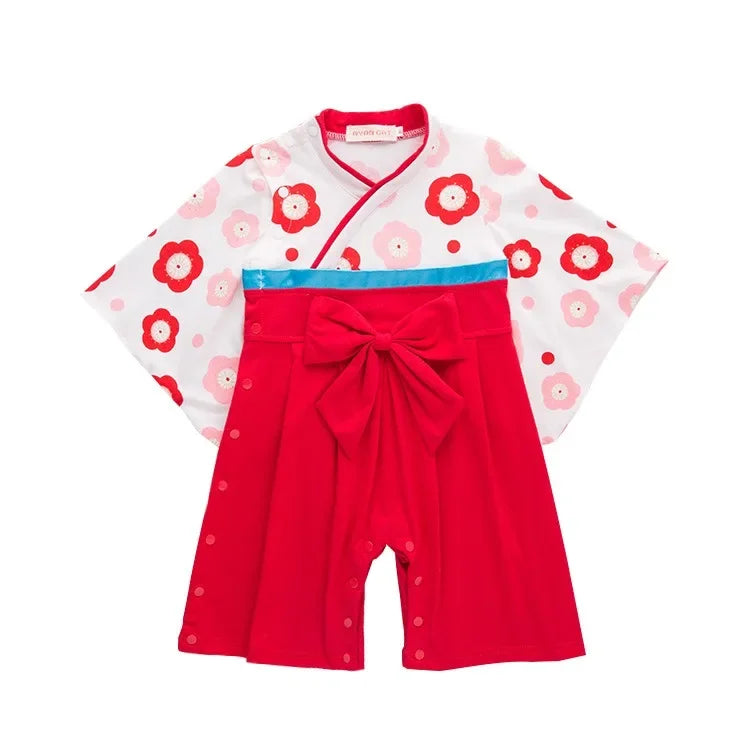 Ensemble Kimono et Pantalon Bébé Mixte Style Japonais Fleuri