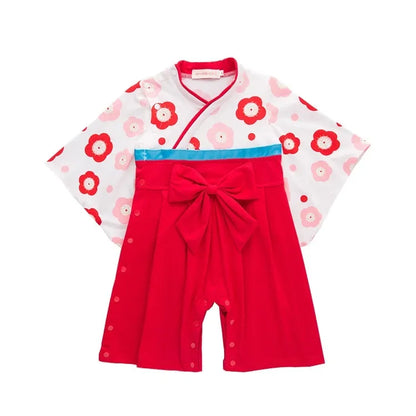Ensemble Kimono et Pantalon Bébé Mixte Style Japonais Fleuri