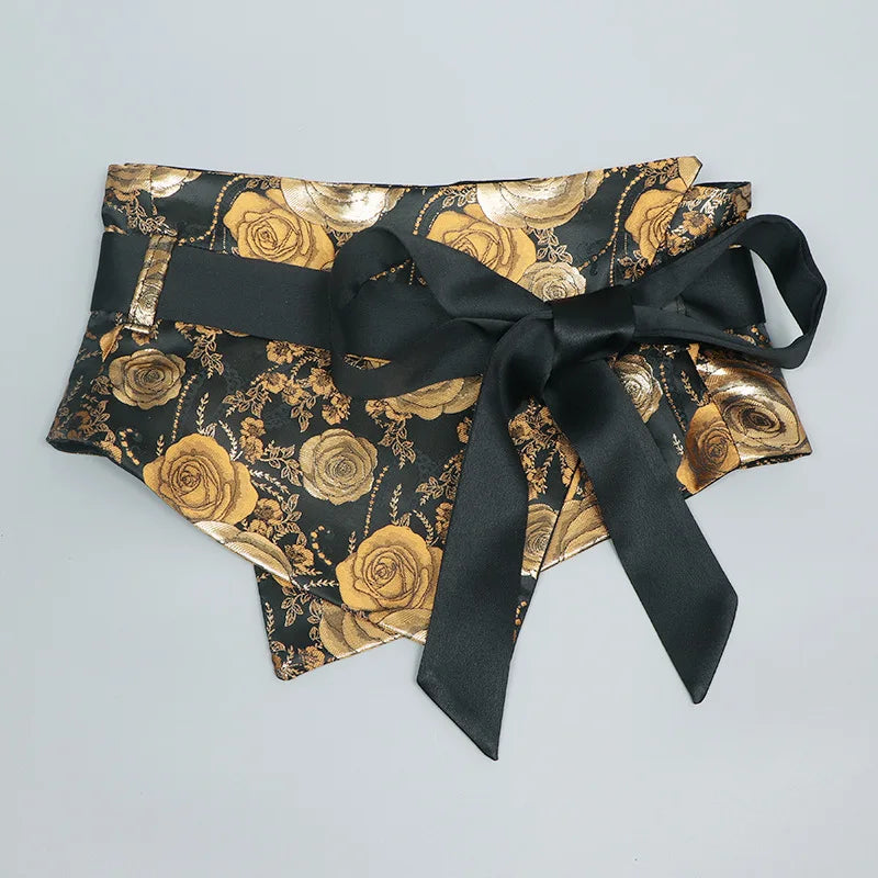 Ceinture Kimono Femme en Satin - Style Décontracté et Imprimé