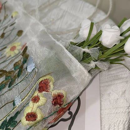 Tote Bag Fleuri Brodé – Sac Cabas Style Vintage
