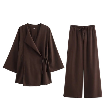 Ensemble Kimono et Pantalon Large pour Femme
