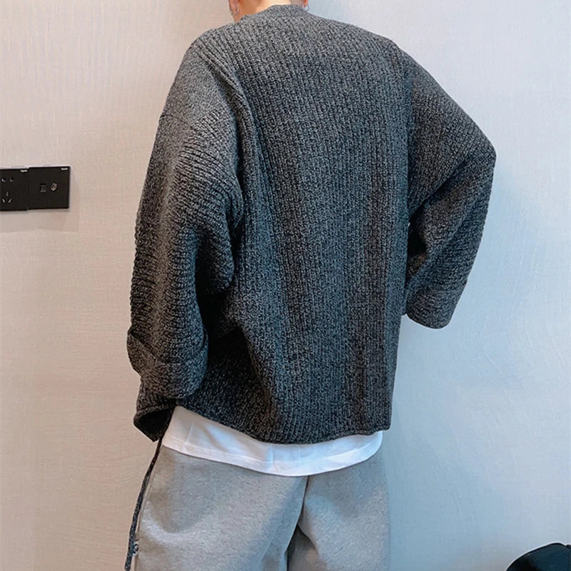 Cardigan Homme V-Neck Ceinturé Casual Automne/Hiver