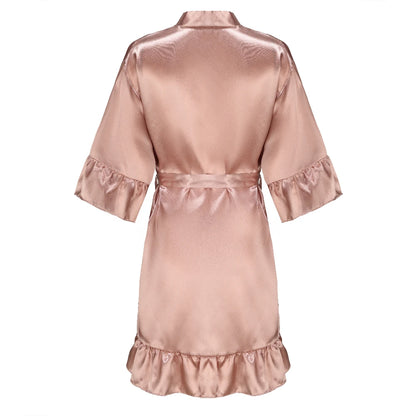 Kimono Mi-long Satiné pour Mariée - Élégance et Confort