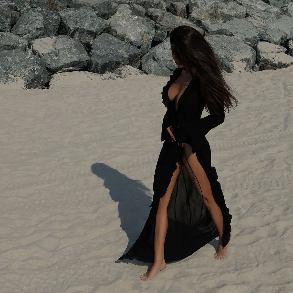 Kimono Long Plage Femme Léger et Transparent - Style Bohème Chic
