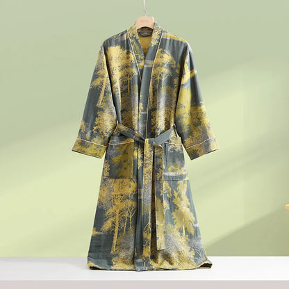Kimono Mi-long Femme en Coton Léger