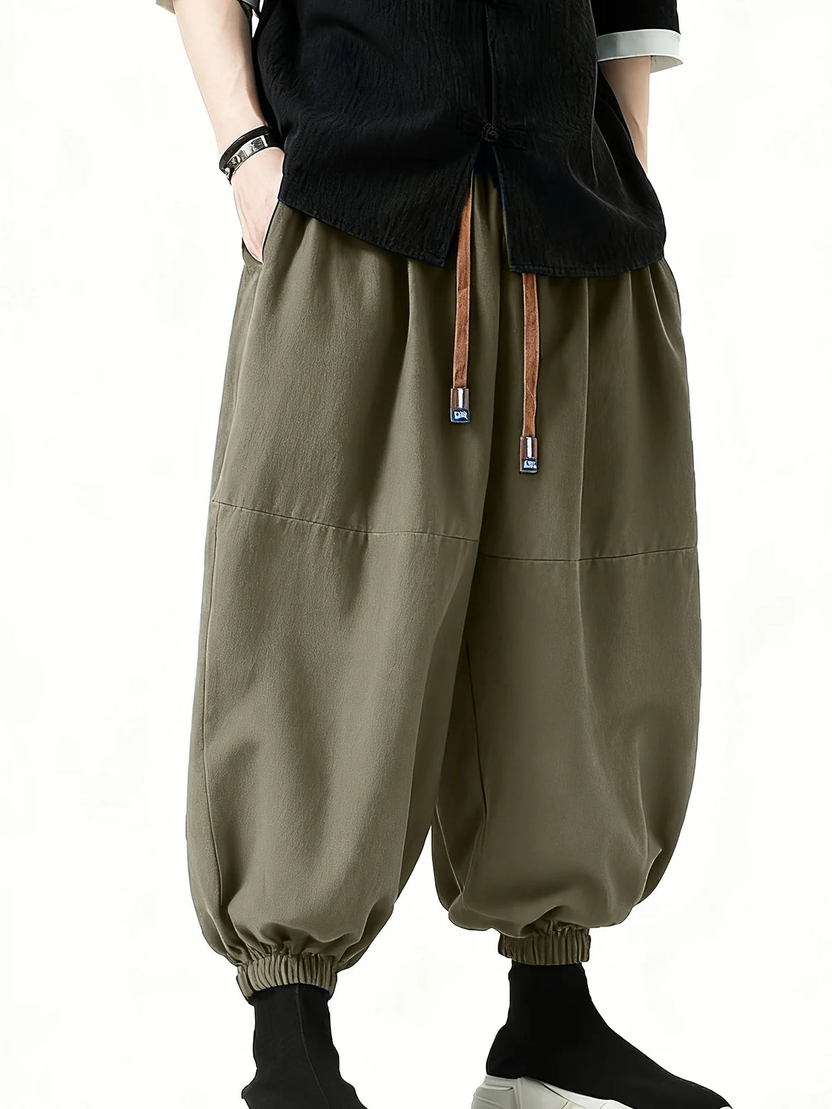 Pantalon Sarouel Homme Casual en Coton - Style Coréen