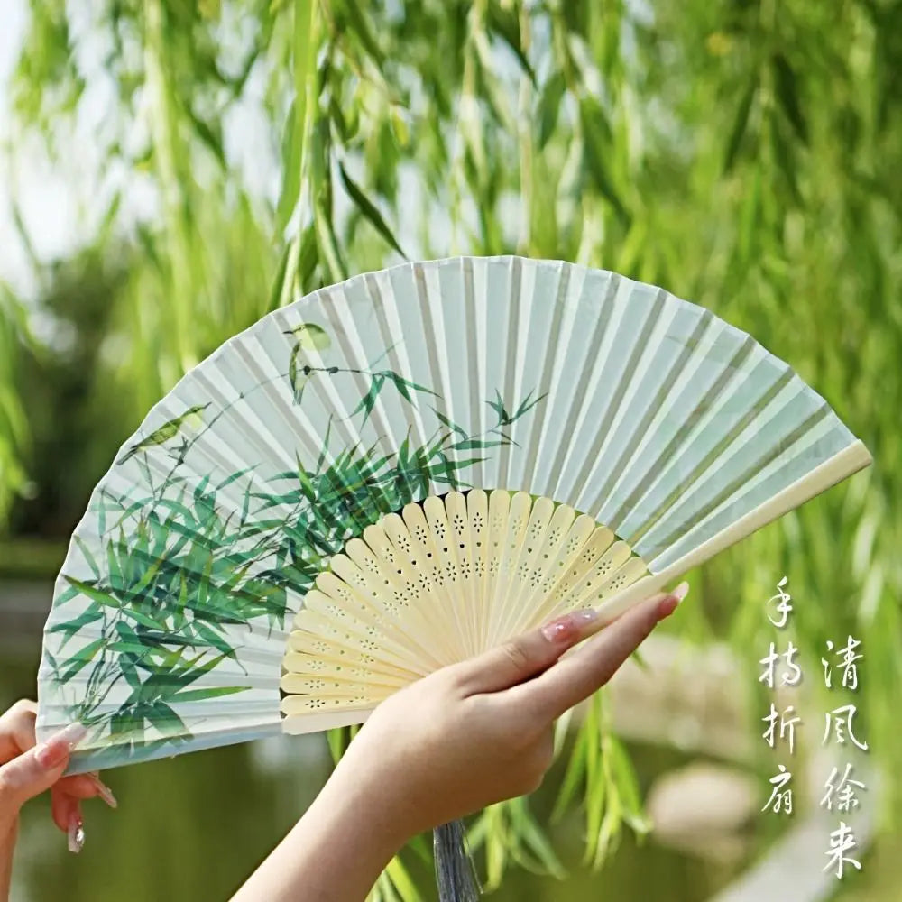 Éventail Pliant en Soie et Bambou - Style Japonais/Chinois - Accessoire de Danse & Décoration