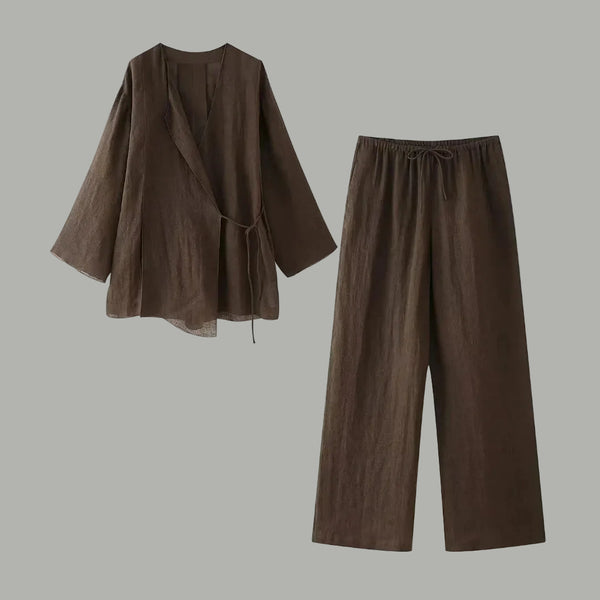 Ensemble Kimono et Pantalon Large Femme - Style Décontracté