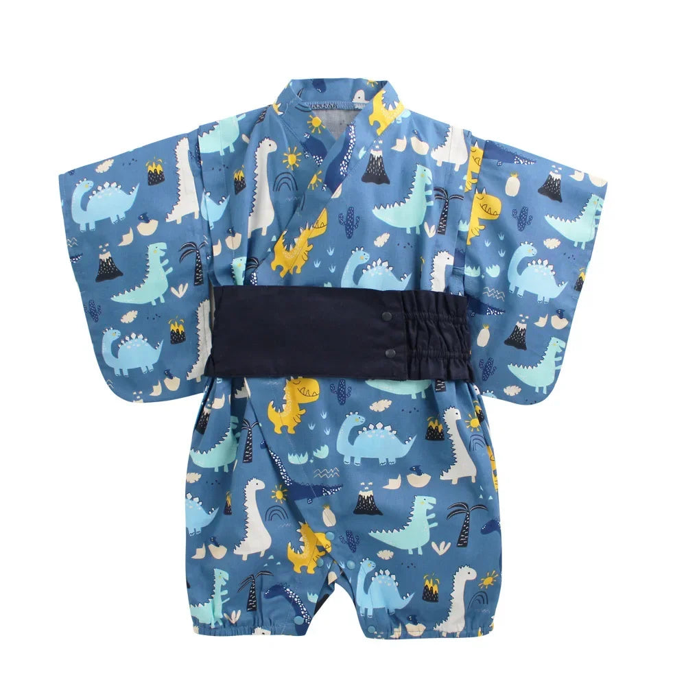 Kimono Bébé Mixte Coton Motif Dinosaure - Collection Été