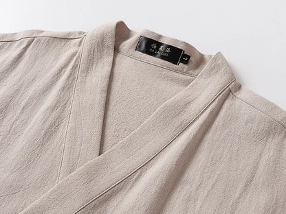 Cardigan V-Neck Sans Manches en Coton et Lin pour Homme - Style Casual