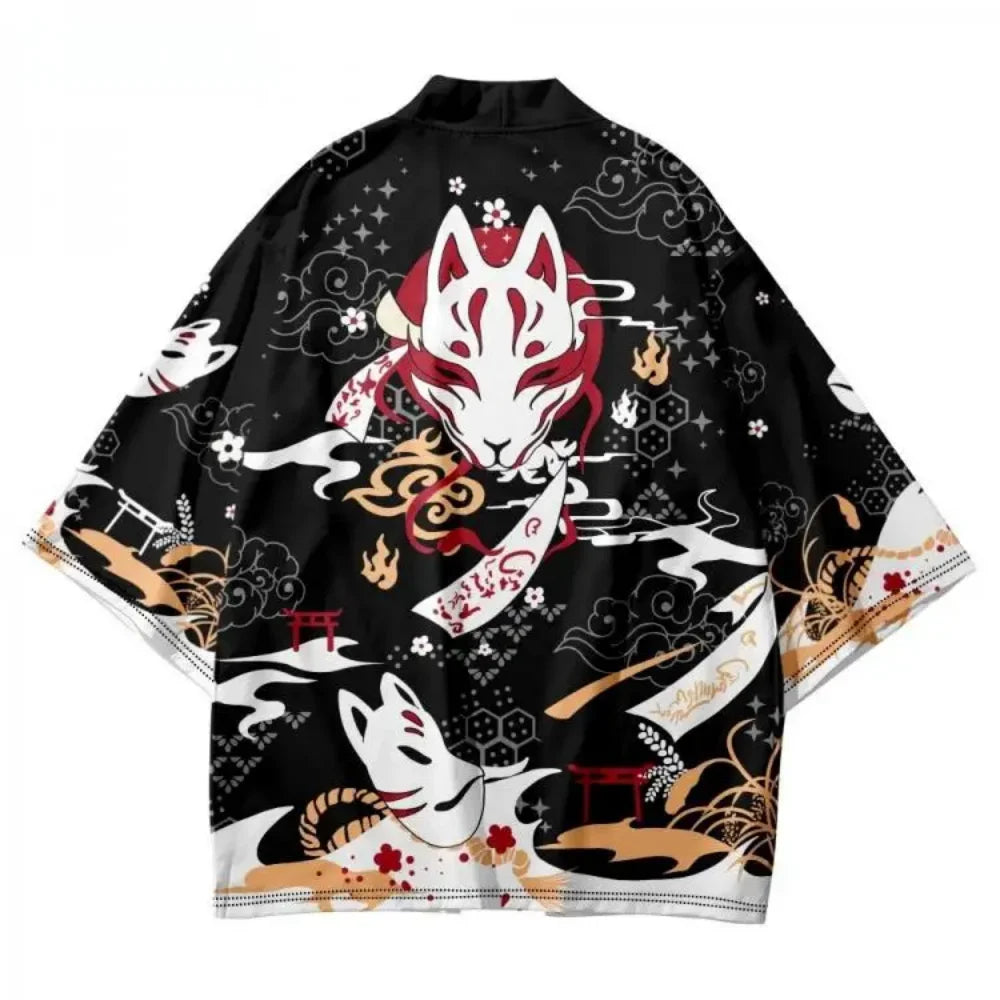 Kimono Court Homme Style Japonais avec Motifs