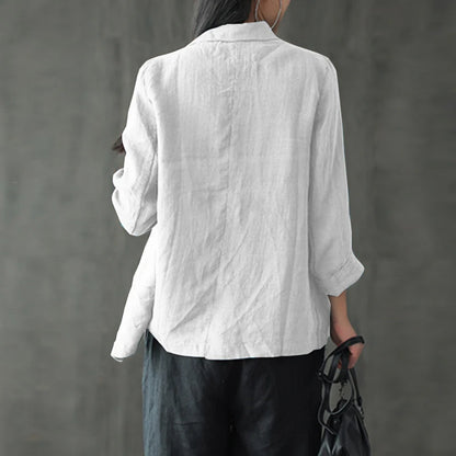 Blazer Léger Femme à Revers avec Poches