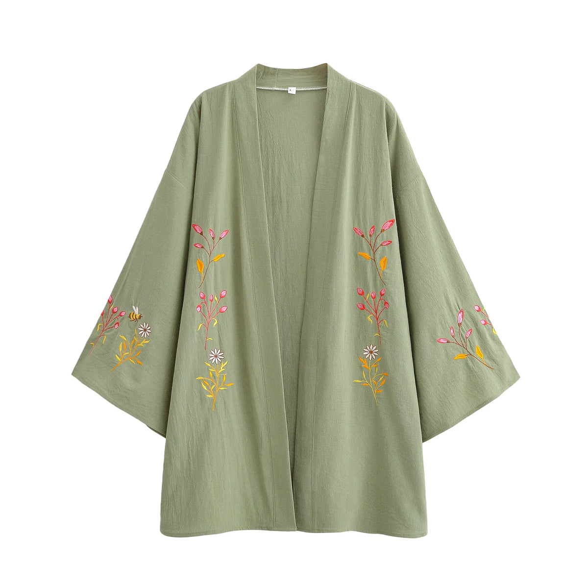 Kimono Court Fleuri Femme Style Bohème