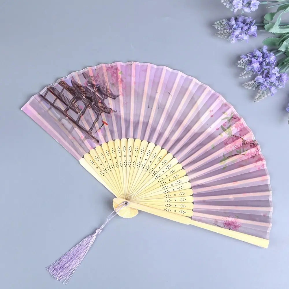Éventail Pliant en Soie et Bambou - Style Japonais/Chinois - Accessoire de Danse & Décoration