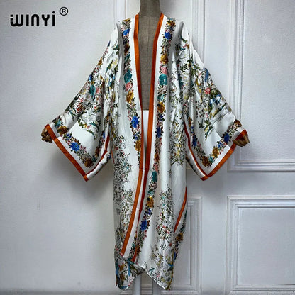 Kimono Long Bohème Imprimé Femme - Style Léger et Fleuri