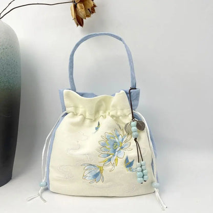 Sac à Main Bourse en Satin Fleuri - Chic et Polyvalent