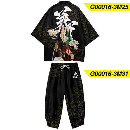 Ensemble Kimono Homme Léger Polyester Elastane Style Japonais