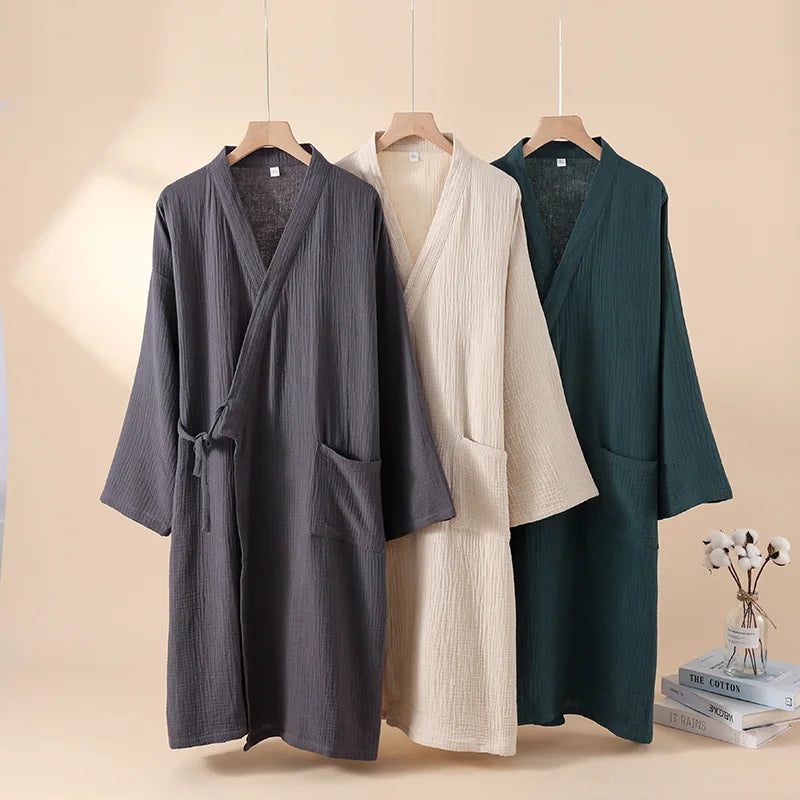 Kimono Robe de Chambre Femme en Coton