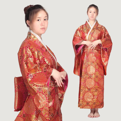 Kimono Femme Traditionnel Japonais en Satin