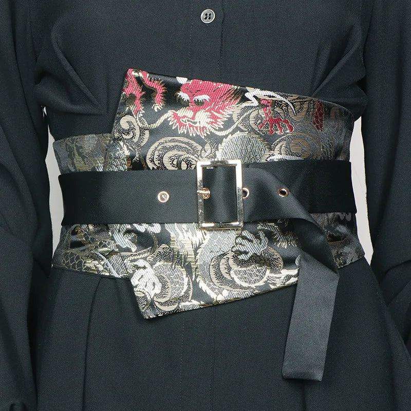 Ceinture Kimono Femme en Satin - Style Décontracté et Imprimé