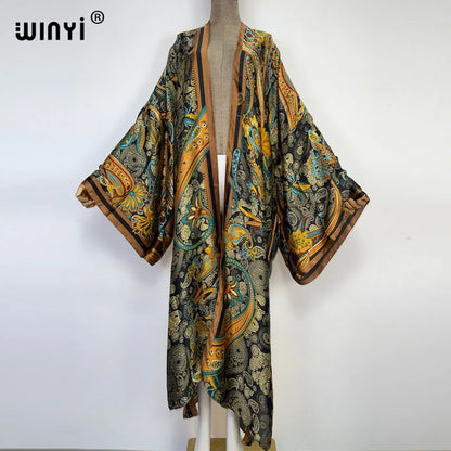 Kimono Long Bohème Imprimé - Style Ethnique Léger