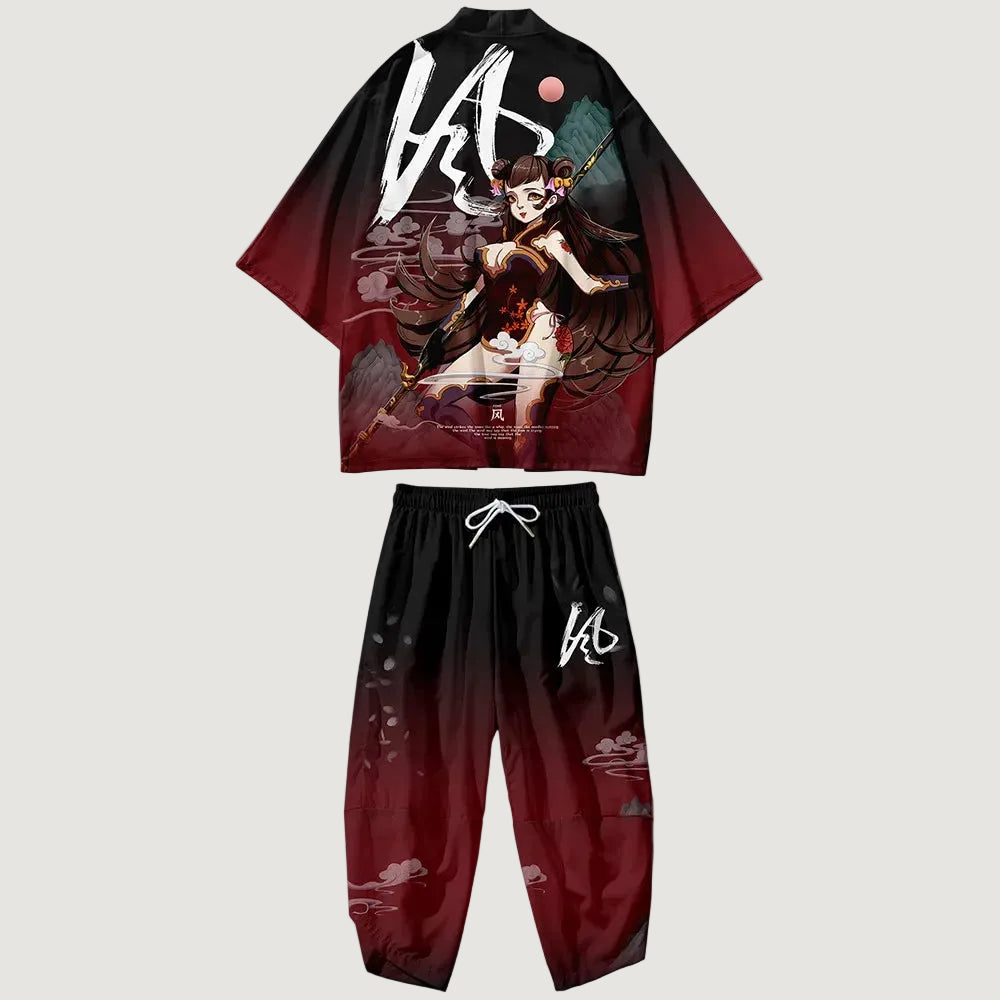 Ensemble Kimono Homme Motif Japonais Léger
