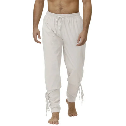 Pantalon Homme Casual Printemps/Automne en Coton et Lin
