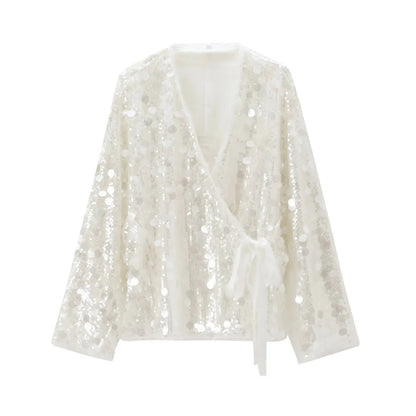Kimono Court Femme à Sequins