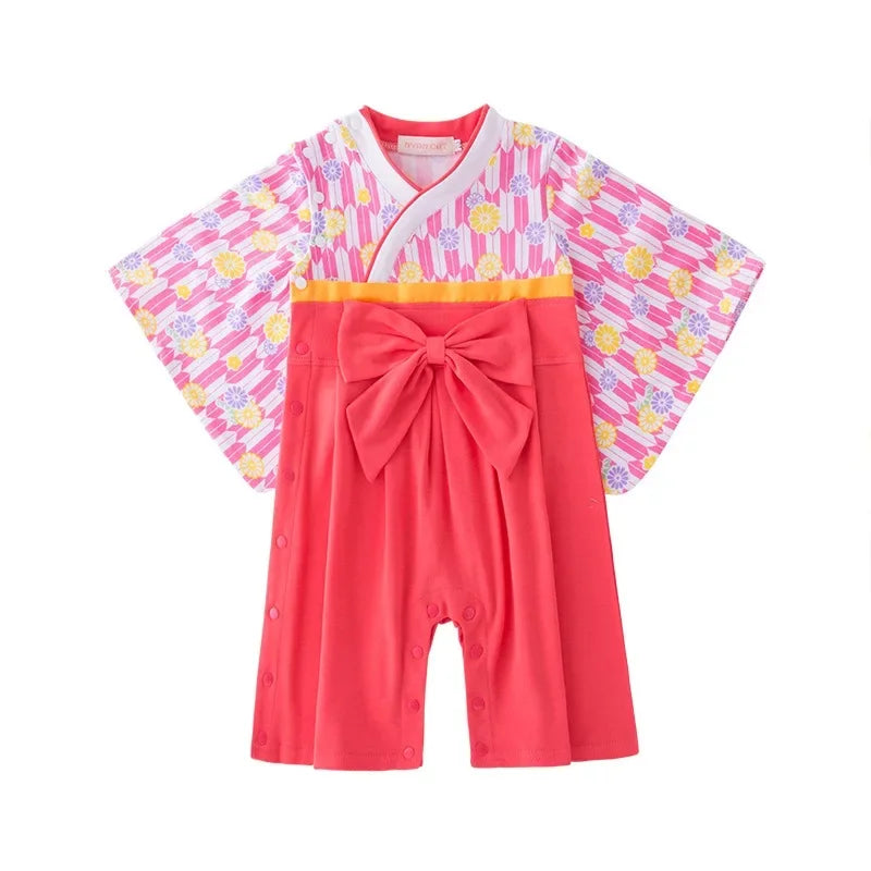 Ensemble Kimono Bébé Fille et Pantalon - Style Japonais Doux