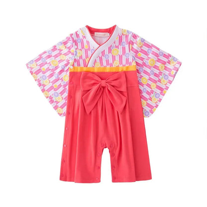 Ensemble Kimono Bébé Fille et Pantalon - Style Japonais Doux